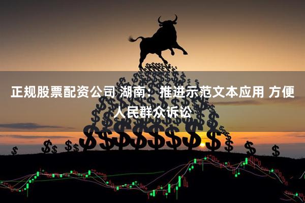 正规股票配资公司 湖南：推进示范文本应用 方便人民群众诉讼